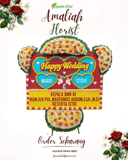 Papan Bunga Pernikahan Reco